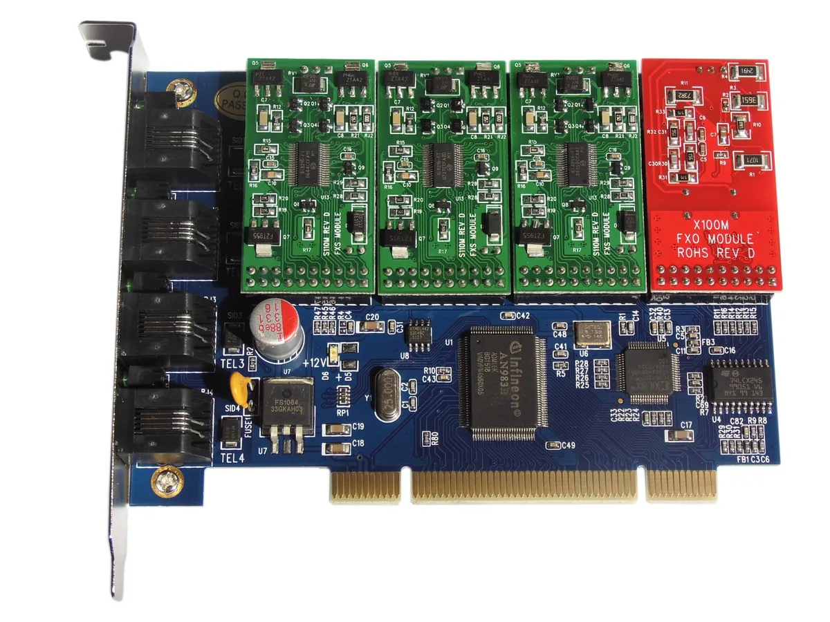 SunnyStar Co., Ltd SunnyStar Co., Ltd TDM400P 3FXS 1FXO PCI 2.2 VoIP — product photo
