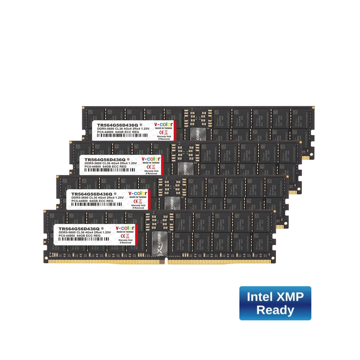 V-color V-color TR564G56D436Q 256GB (64GBx4) DDR5 5600 CL36 ECC Registered memory upgrade — product photo