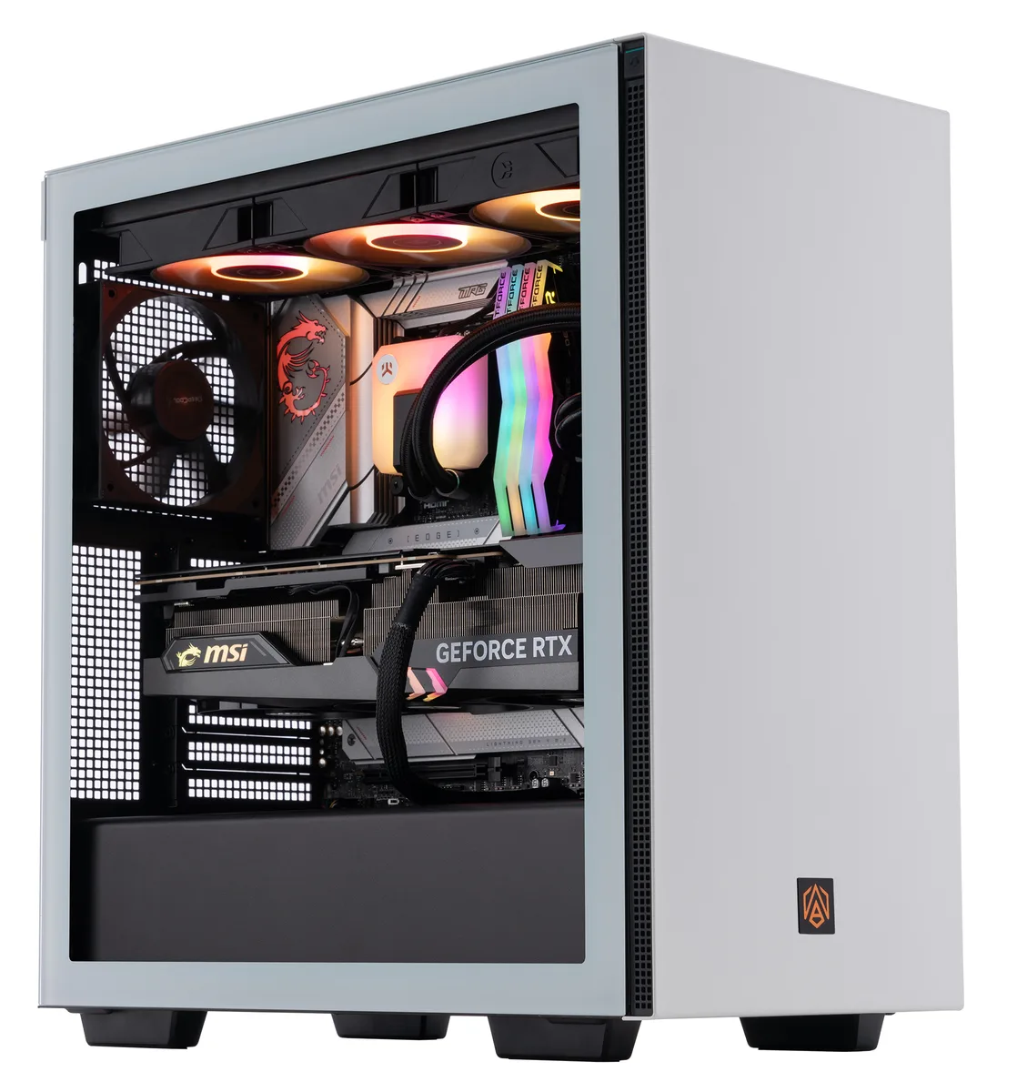 ABS ABS ABSAI14900KF4090 gaming PC i9-14900KF RTX 4090 128GB 4TB SSD 1200W White refurbished — product photo