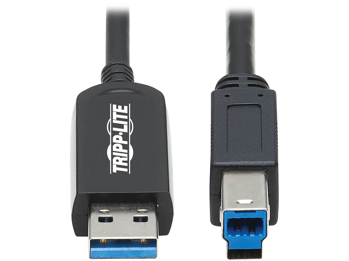 Tripp Lite Tripp Lite U328F-15M USB 3.2 Gen 1 Plenum-Rated Fiber AOC A/B M/M 15 m — product photo