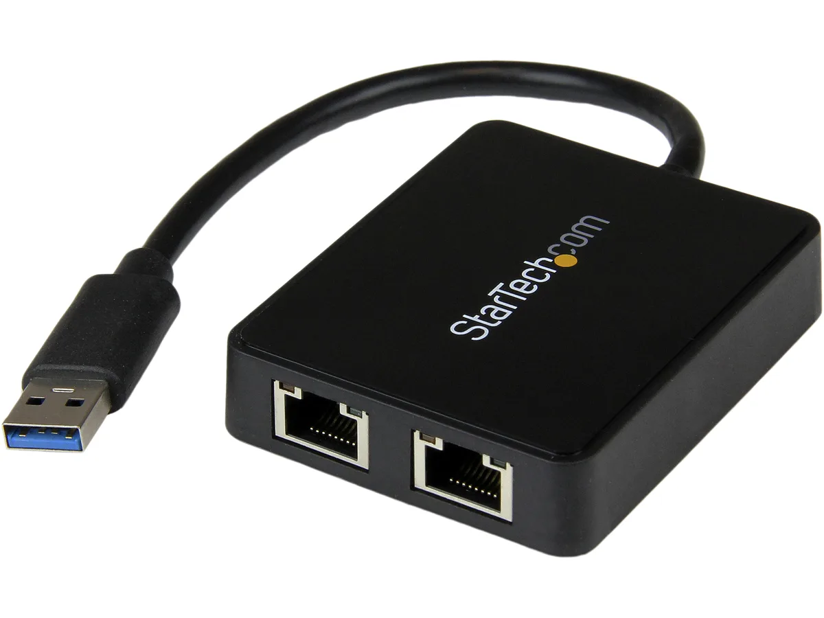 STARTECH STARTECH USB32000SPT USB 3.0 Dual Gigabit Ethernet Adapter network card — product photo