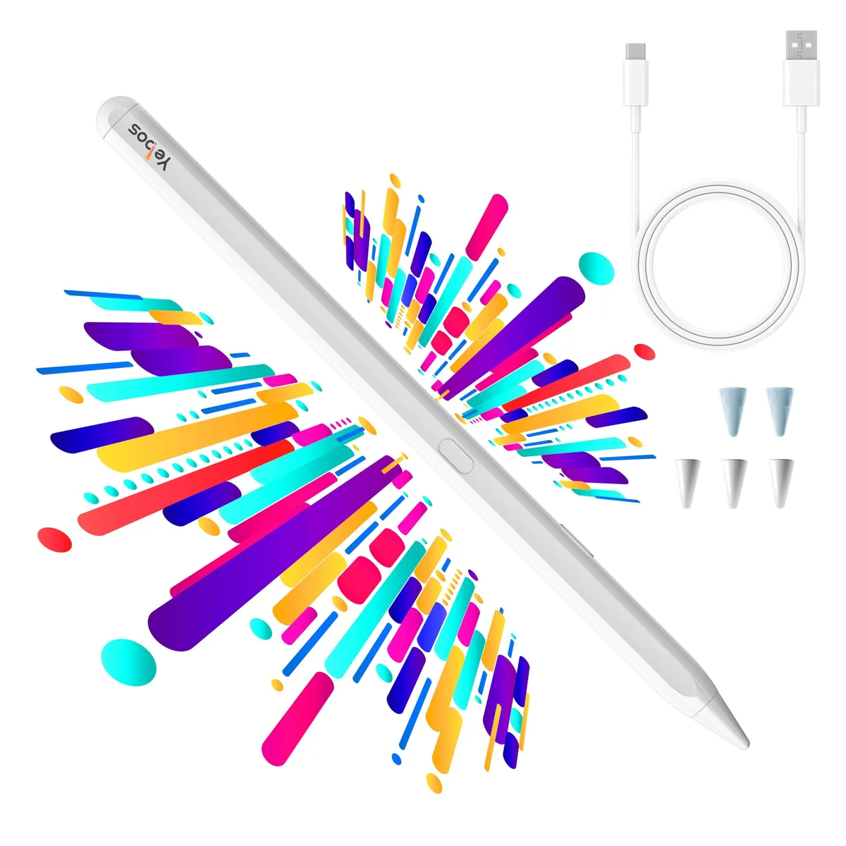  YEBOS T2S Stylus Pen for iPad 2018-2025 White — product photo