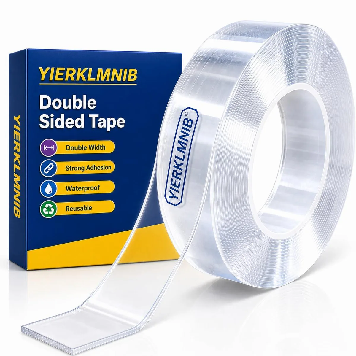 Clear double-sided gel tape roll 9.85FT x 1.2in