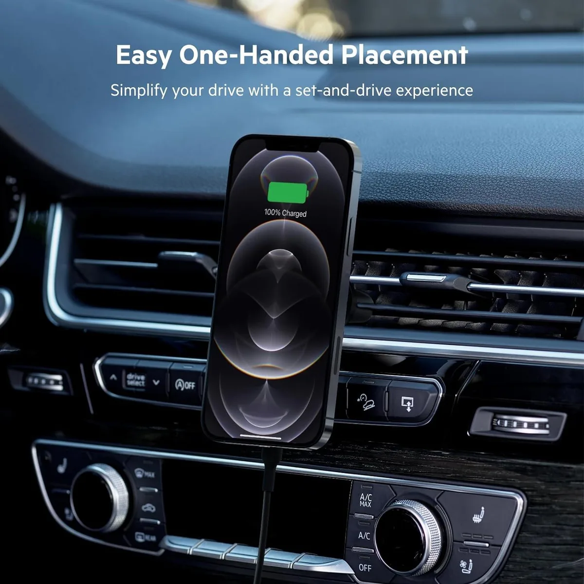 Belkin Belkin Boost Charge Magnetic Wireless Car Vent Mount 10W MagSafe Black 1.2m — product photo