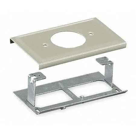 Hubbell Incorporated Hubbell Incorporated HBL3033JEIV Single Receptacle Cover Ivory Steel 4.5 in 1.60 Opening 3000 Series — product photo