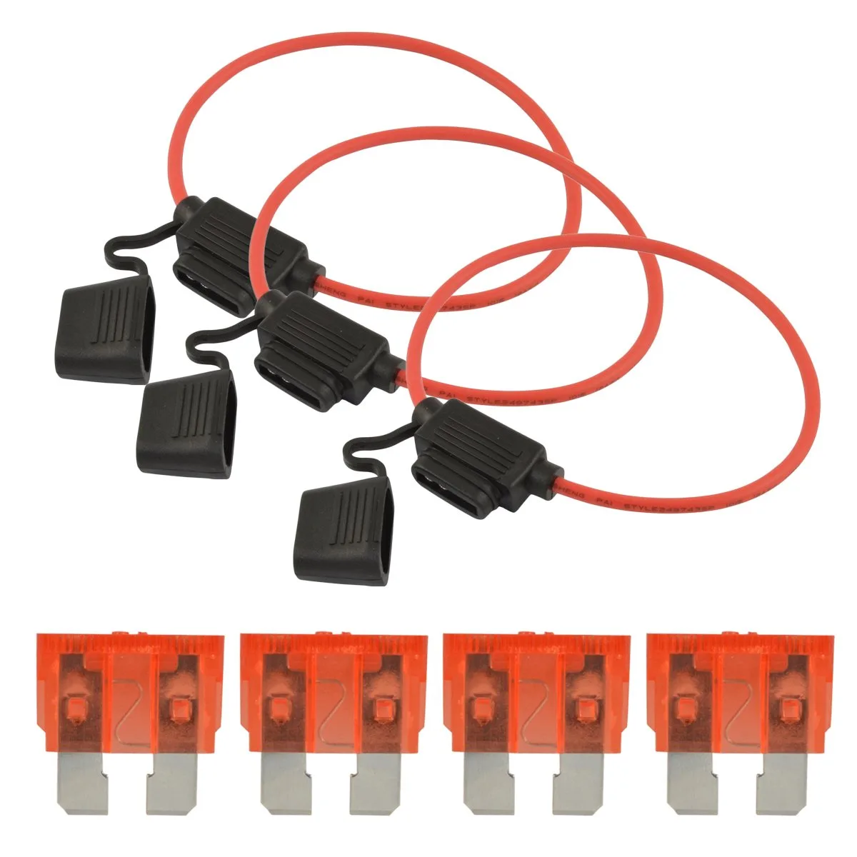 The Wires Zone The Wires Zone ATCFH12-10 12 AWG fuse holder 10 pcs with 10 A fuses 25 pcs — product photo