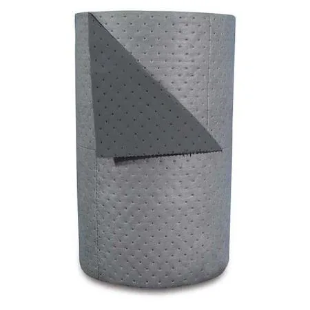 Gray polypropylene sorbent roll, perforated 15 inch squares, 30 by 300 feet
