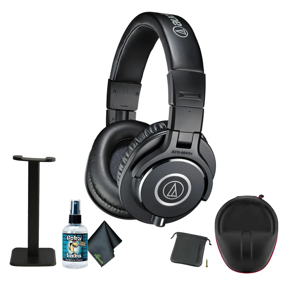 Audio-Technica Audio-Technica ATH-M40x Closed-Back Monitor Headphones (Black) with Headphone Stand — product photo