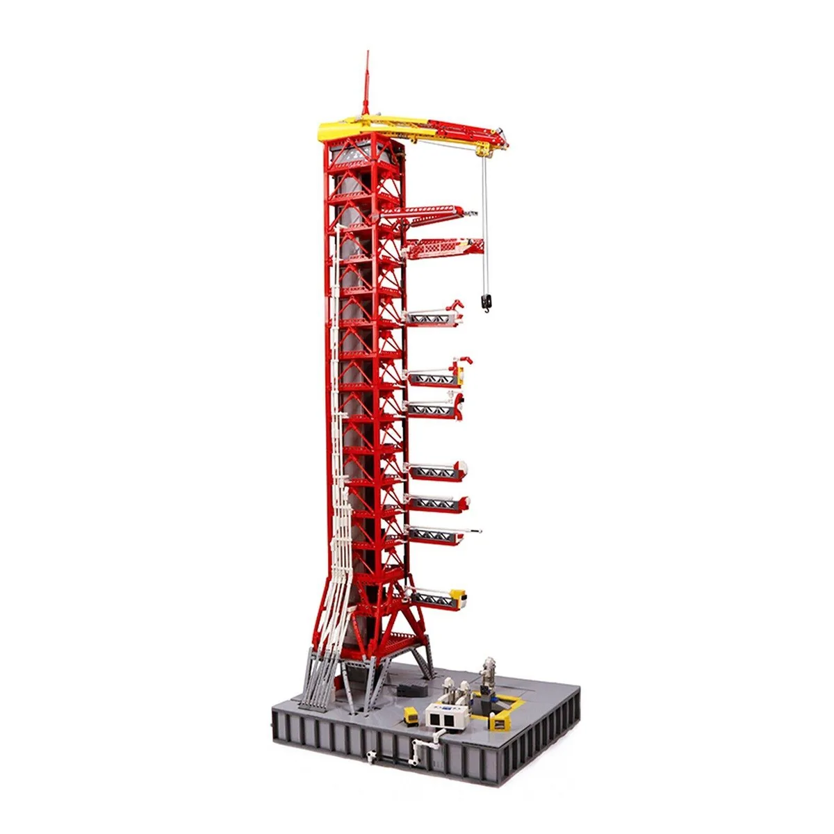 ZITIANYOUBUILD ZITIANYOUBUILD Red Saturn-V Launch Tower 3292 Pieces Building Set MOC — product photo