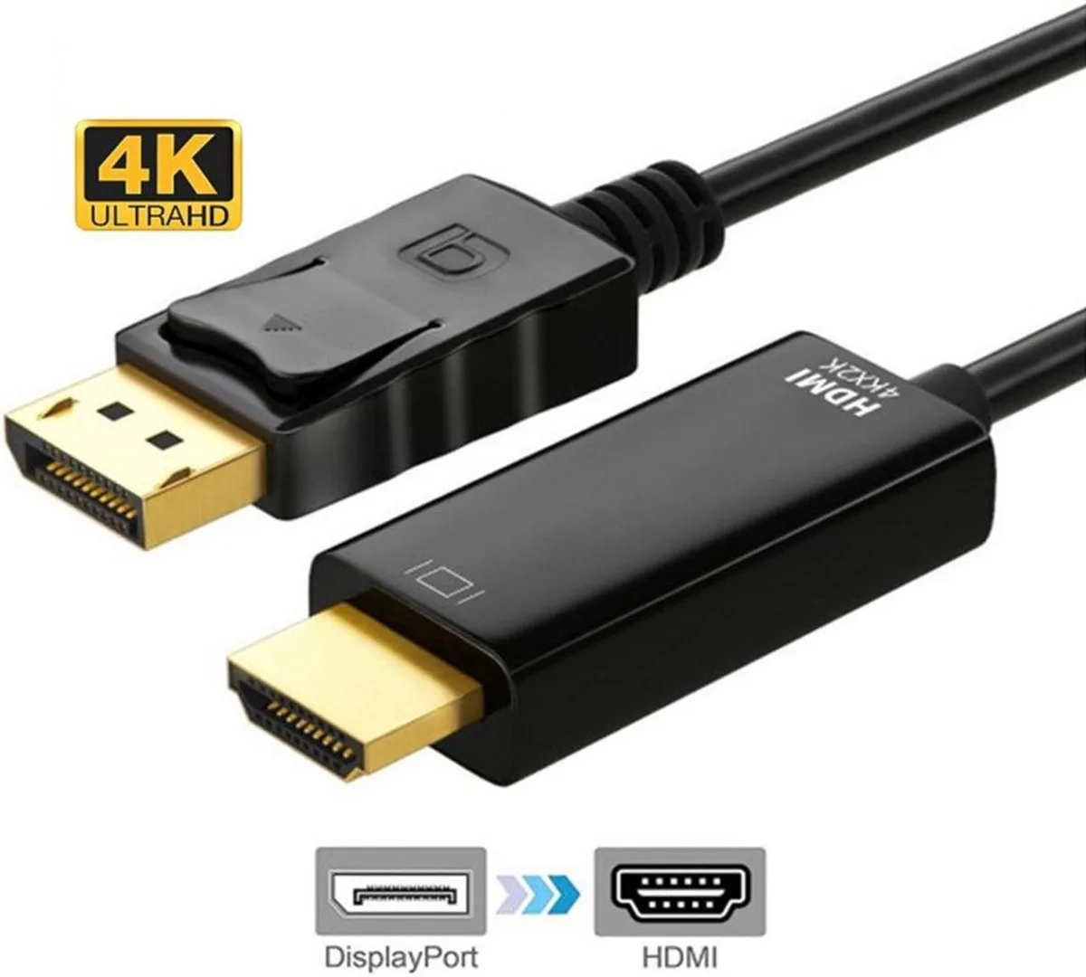 Vszerda Vszerda DisplayPort to HDMI cable 10 ft 4K 30Hz 1080p 120Hz — product photo