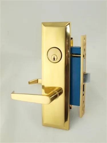 MAXTECH MAXTECH Marks Metro 116A/3-X Like Brass Mortise Entry Lever Lockset Left Hand 2-1/2" Backset — product photo