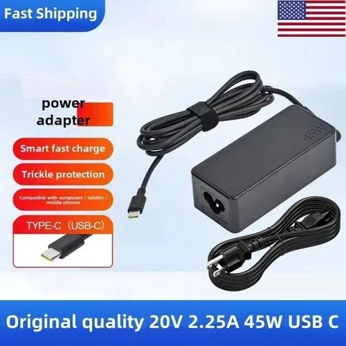  Unbranded 45W USB-C Power Adapter for Lenovo Chromebook ThinkPad Yoga — product photo
