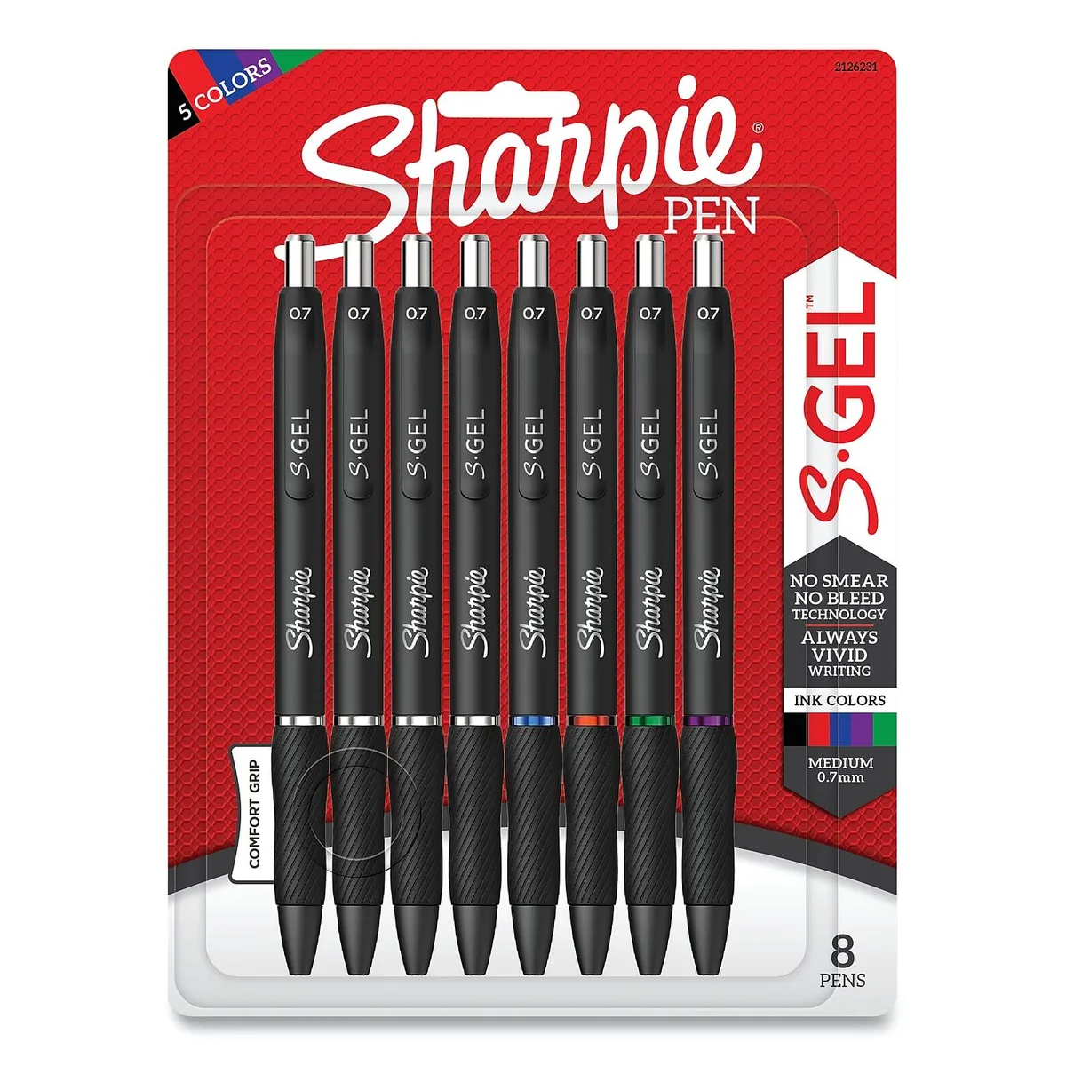 Sanford Sanford SAN2126231 Sharpie S-Gel Pen Retractable 0.7 mm Assorted 8 Pack — product photo