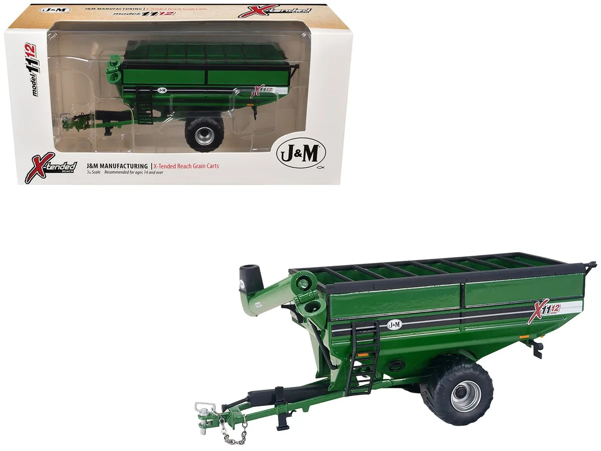 SpecCast Collectibles SpecCast Collectibles J&amp;M 1112 X-Tended Reach Grain Cart Green 1/64 Diecast hobby collectible — product photo