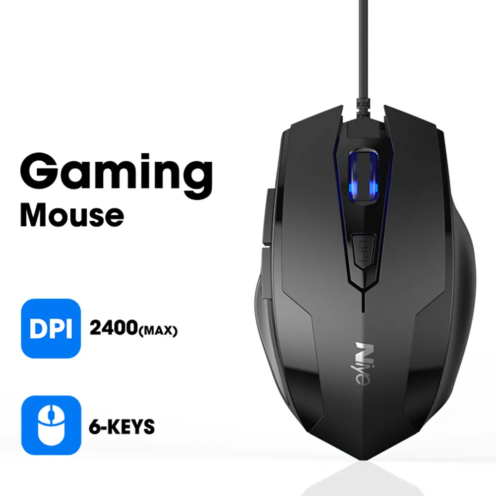 IHDAPP IHDAPP Wired Optical Gaming Mouse 2400 DPI 6 Buttons Black — product photo