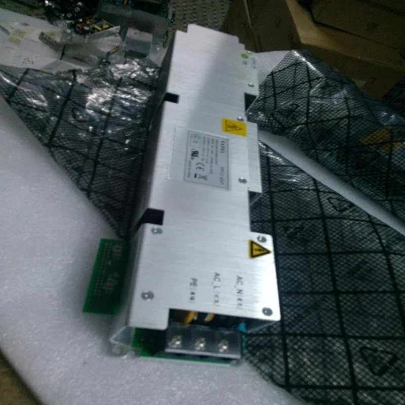 Silver ATX power supply unit with fan grille