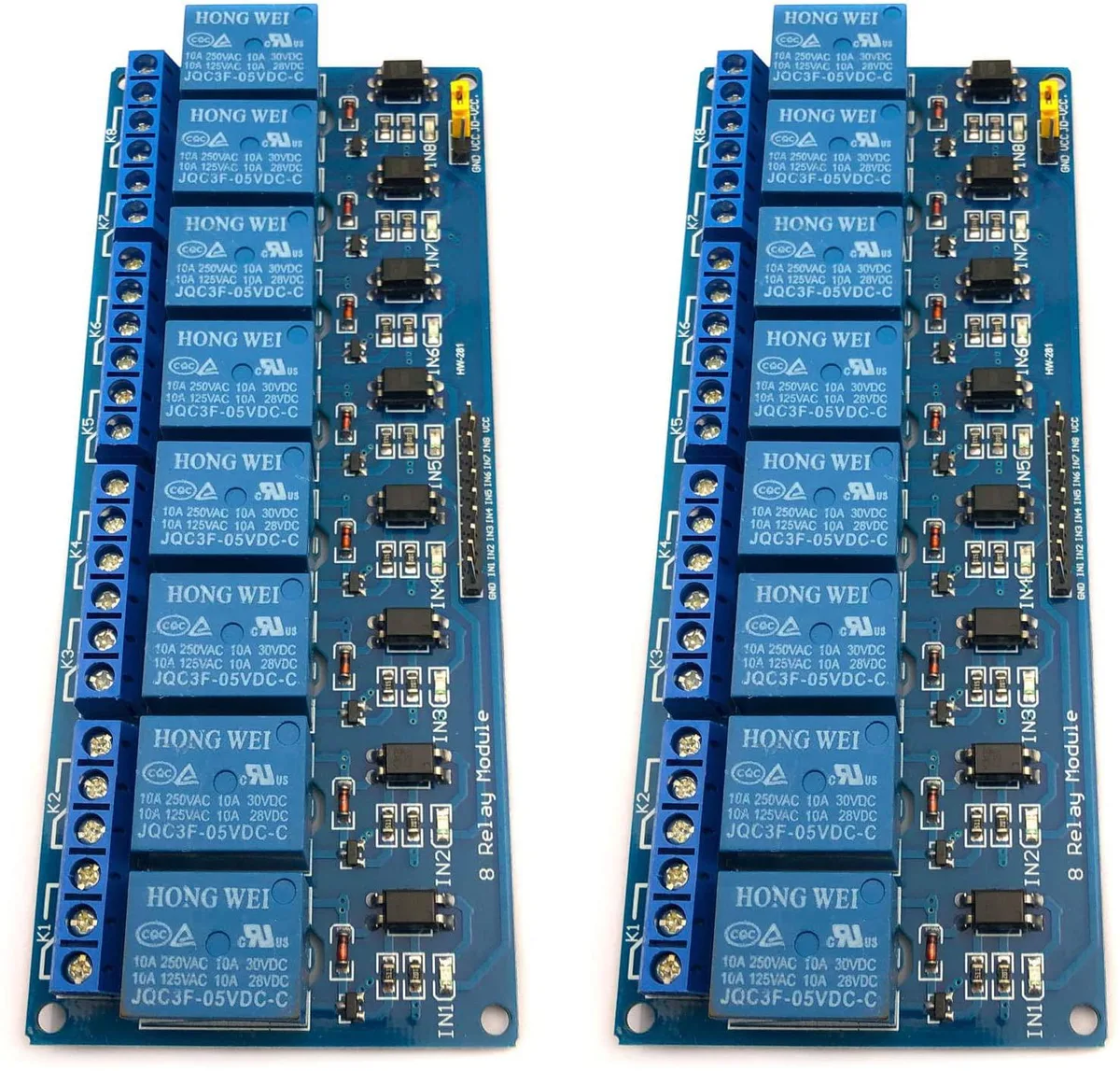 NuoTo NuoTo 8-Channel 5V Relay Module 2pcs Optocoupler 137x56x17mm — product photo