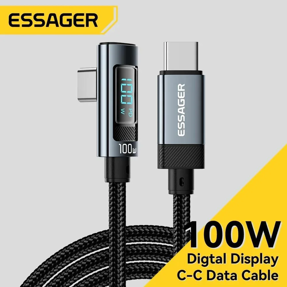 ESTONE ESTONE Essager HCL100W USB-C to USB-C L-Shape Cable 100W 3.3ft — product photo