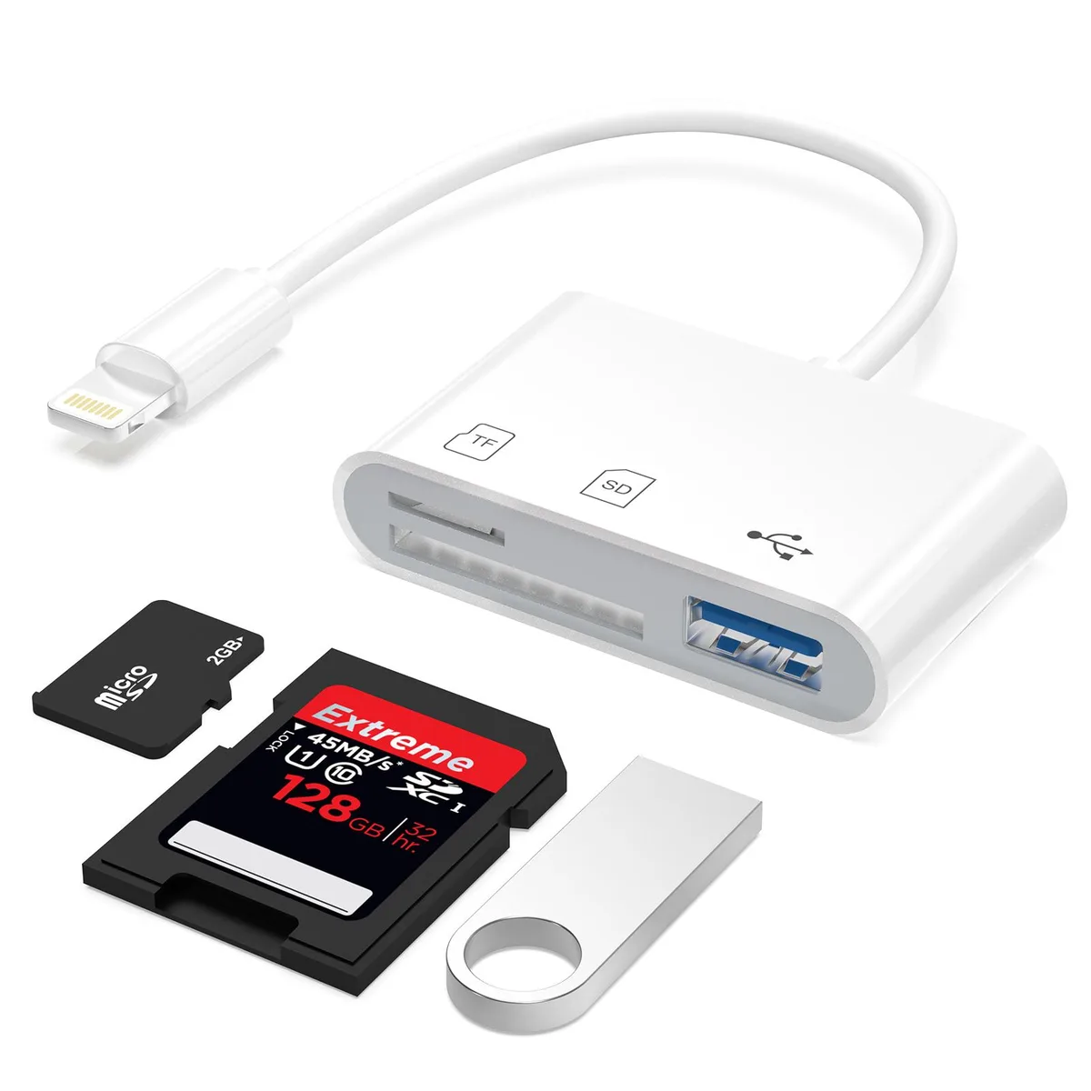 Wavlink Wavlink CR3003L 3-in-1 Lightning Card Reader White — product photo