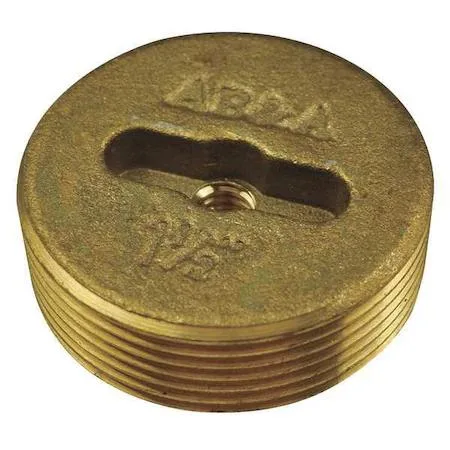Round brass cover with screw-in design, 2 inch diameter