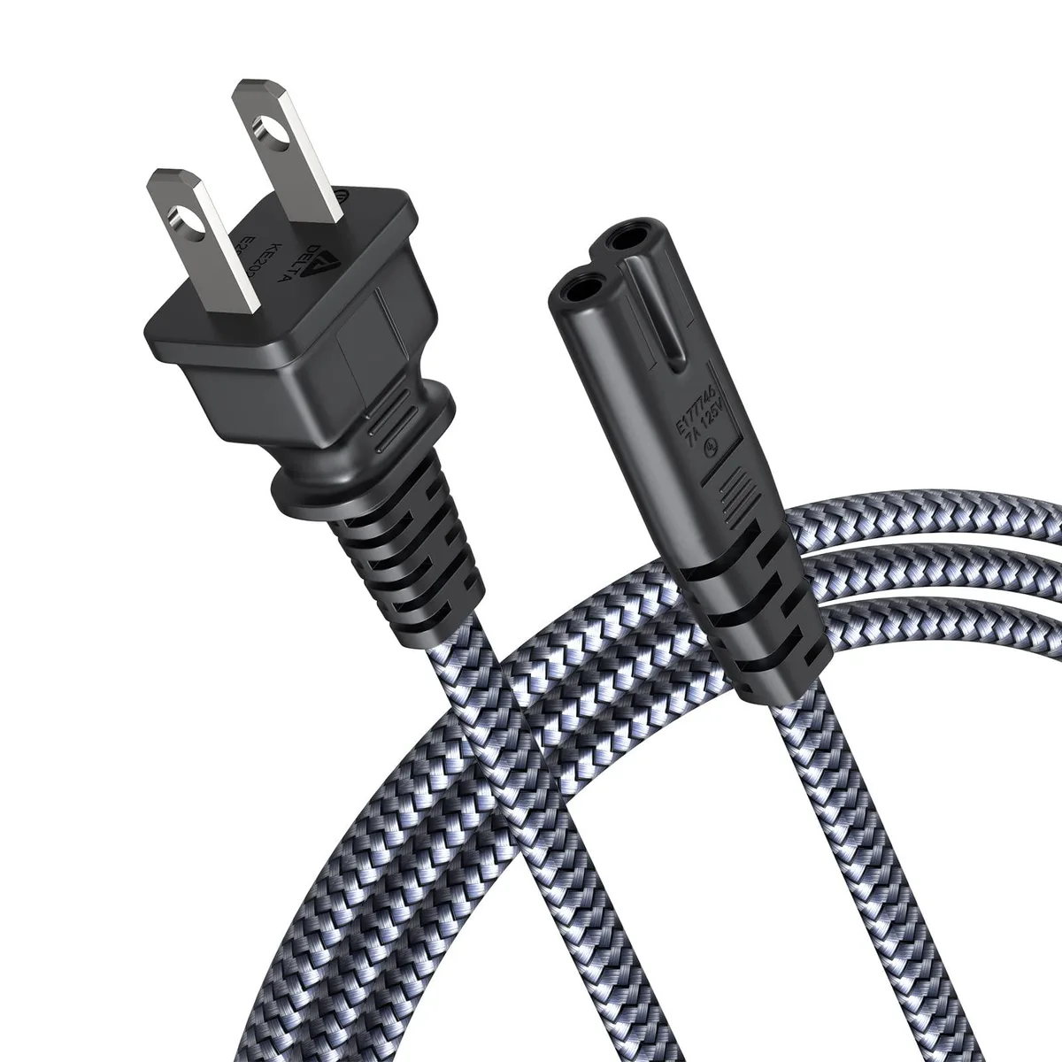  Goalfish 2 Prong Power Cable 7A 125V 18AWG 2ft computer power cord — product photo